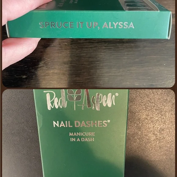 10 Red Aspen Nail Dashes Press-On Nails - size medium